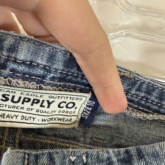 Vintage American Eagle Denim Shorts Womens 10 Medium Wash Button Fly Mexico Made - Picture 5 of 7